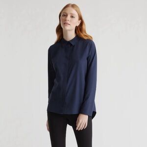 Quince Performance Tech Blouse Navy size Large